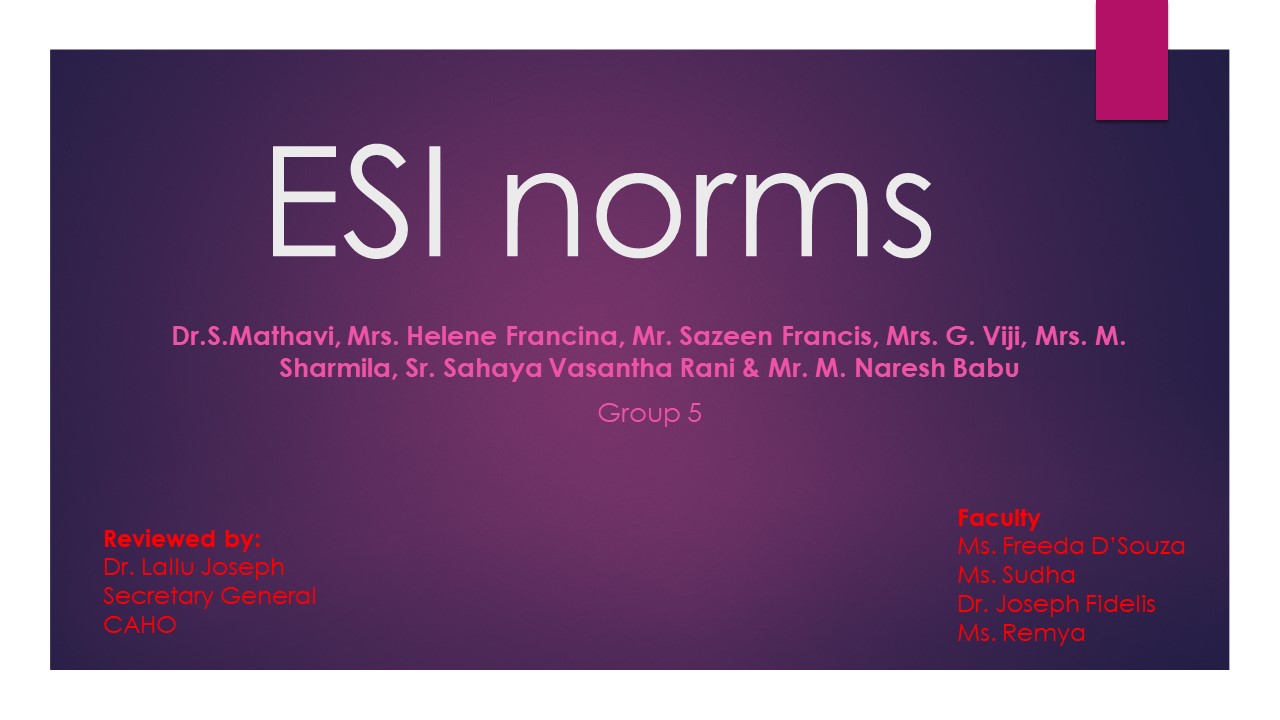 ESI Norms